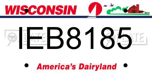 IEB8185 Wisconsin License Plate