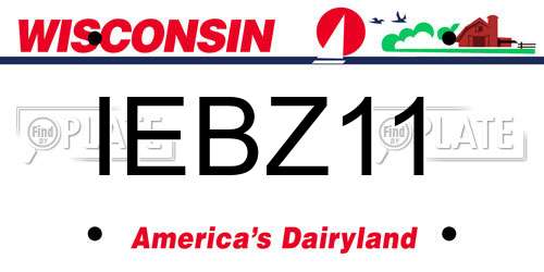 IEBZ11 Wisconsin License Plate