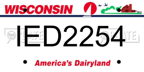 IED2254 Wisconsin License Plate