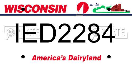 IED2284 Wisconsin License Plate