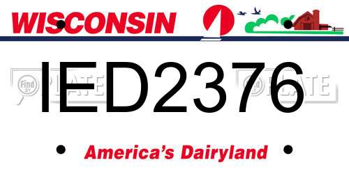 IED2376 Wisconsin License Plate