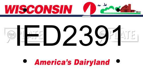IED2391 Wisconsin License Plate