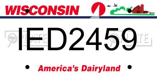 IED2459 Wisconsin License Plate
