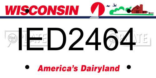 IED2464 Wisconsin License Plate