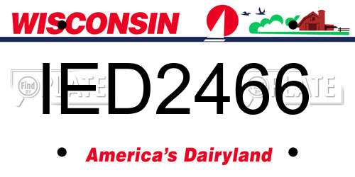 IED2466 Wisconsin License Plate