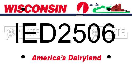 IED2506 Wisconsin License Plate