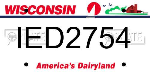 IED2754 Wisconsin License Plate
