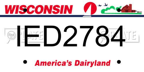 IED2784 Wisconsin License Plate