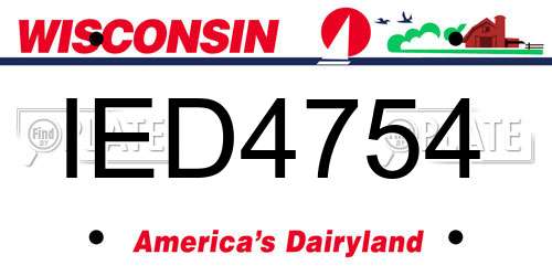 IED4754 Wisconsin License Plate