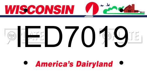 IED7019 Wisconsin License Plate