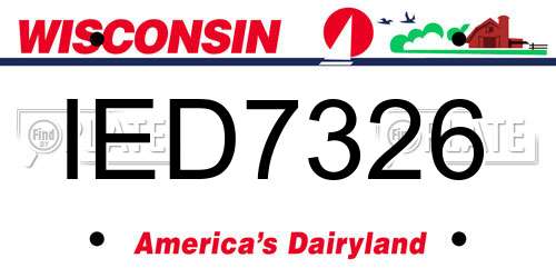 IED7326 Wisconsin License Plate