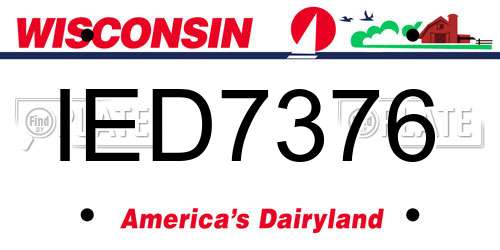 IED7376 Wisconsin License Plate