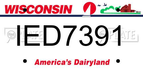 IED7391 Wisconsin License Plate