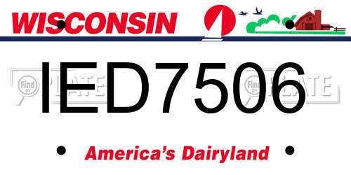 IED7506 Wisconsin License Plate