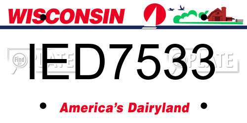 IED7533 Wisconsin License Plate