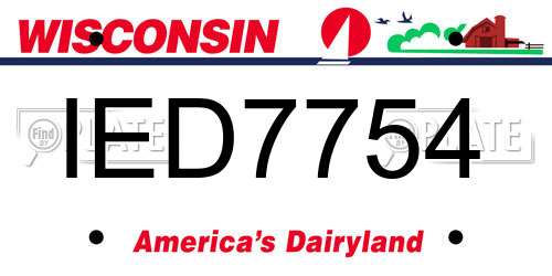 IED7754 Wisconsin License Plate