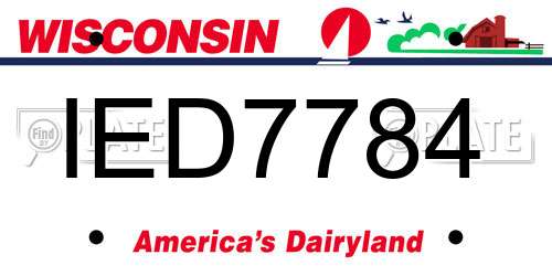 IED7784 Wisconsin License Plate