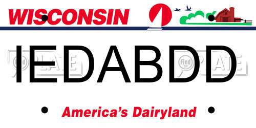 IEDABDD Wisconsin License Plate