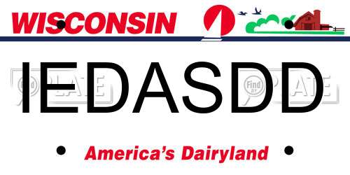 IEDASDD Wisconsin License Plate
