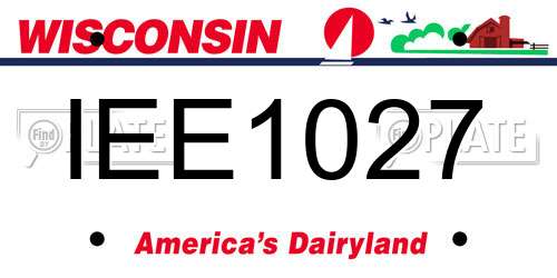 IEE1027 Wisconsin License Plate