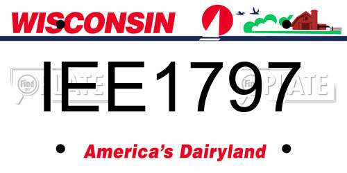 IEE1797 Wisconsin License Plate