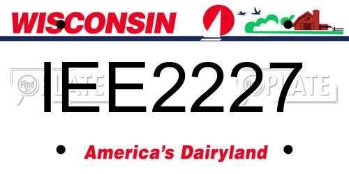 IEE2227 Wisconsin License Plate