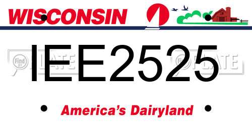 IEE2525 Wisconsin License Plate