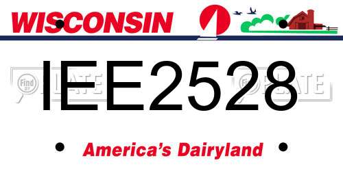 IEE2528 Wisconsin License Plate