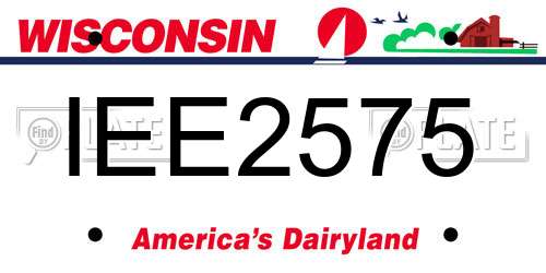 IEE2575 Wisconsin License Plate