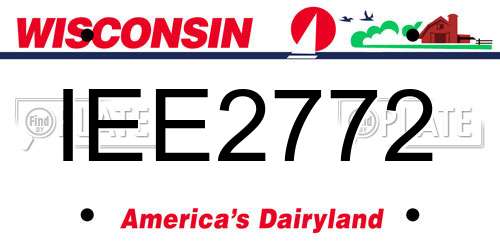 IEE2772 Wisconsin License Plate
