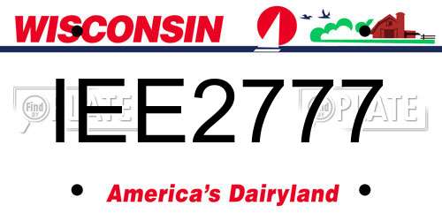 IEE2777 Wisconsin License Plate