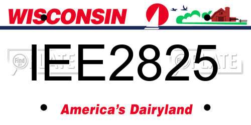 IEE2825 Wisconsin License Plate