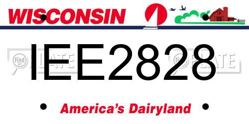 IEE2828 Wisconsin License Plate