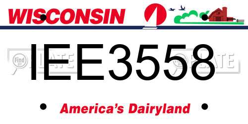 IEE3558 Wisconsin License Plate