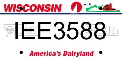 IEE3588 Wisconsin License Plate