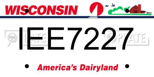 IEE7227 Wisconsin License Plate