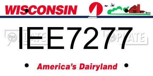 IEE7277 Wisconsin License Plate