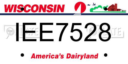IEE7528 Wisconsin License Plate