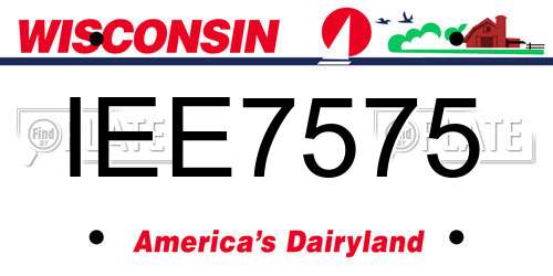 IEE7575 Wisconsin License Plate