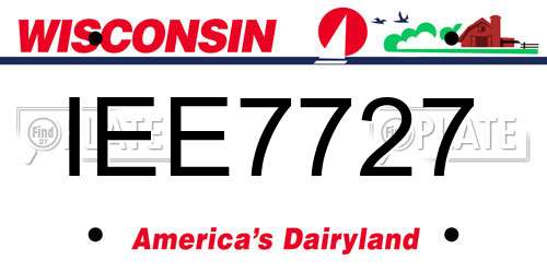 IEE7727 Wisconsin License Plate