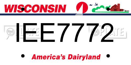IEE7772 Wisconsin License Plate