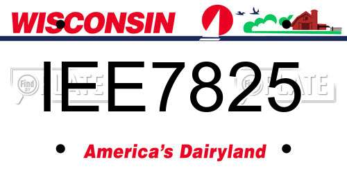 IEE7825 Wisconsin License Plate