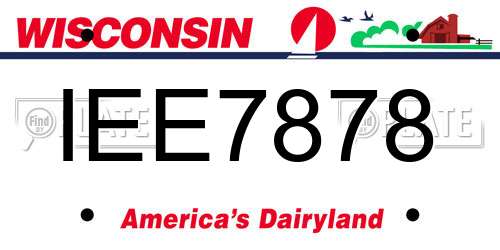 IEE7878 Wisconsin License Plate