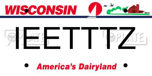 IEETTTZ Wisconsin License Plate