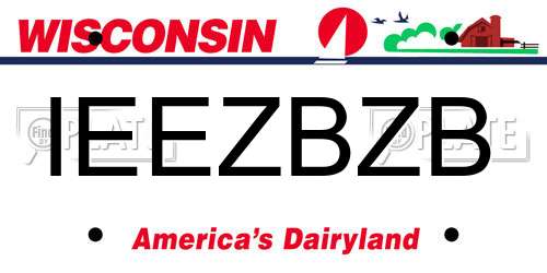 IEEZBZB Wisconsin License Plate