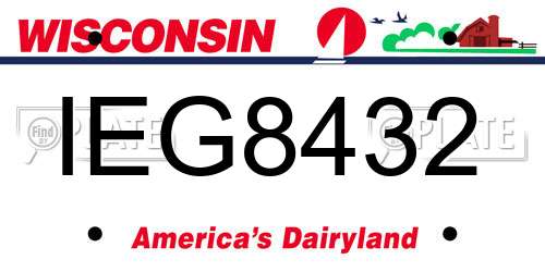 IEG8432 Wisconsin License Plate