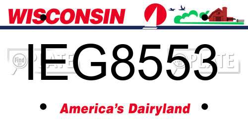 IEG8553 Wisconsin License Plate