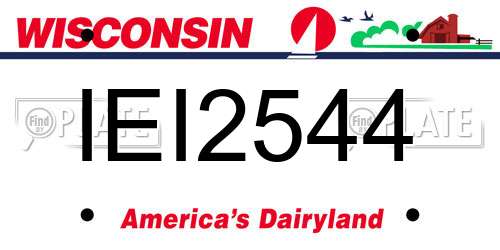 IEI2544 Wisconsin License Plate