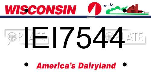 IEI7544 Wisconsin License Plate