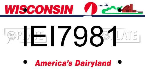 IEI7981 Wisconsin License Plate